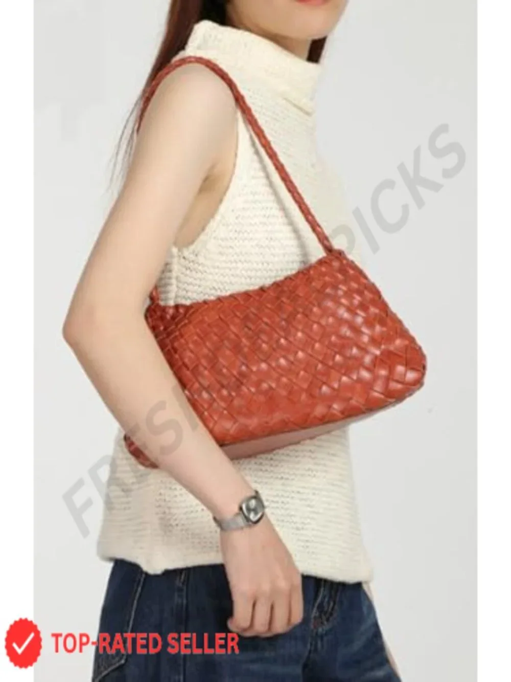 Woven Hobo Bags Women Trendy Suede Bucket Purse Shoulder Bag Tote Handbag